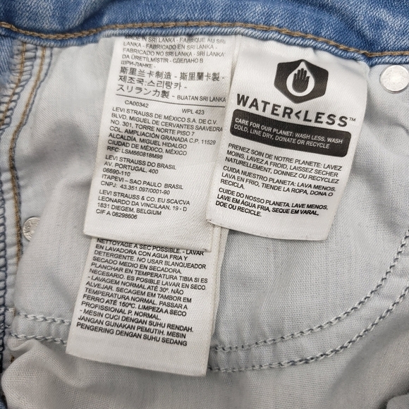 Levi's 721 high rise skinny ankle jeans 31 split hem light blue denim button fly - Picture 7 of 15